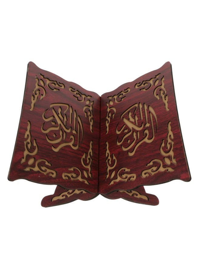 Home Care Manufactured Wood Quran Holder Stand â€“ Intricate Carved Islamic Rehal (Large Size, Multi Design) - Image 1